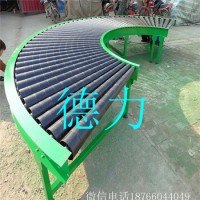 供应90度180度转弯滚筒输送机手推式装卸车流水线