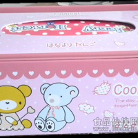2013 新款 铁盒曲奇饼干 纸巾盒 小熊图 奶油味170克
