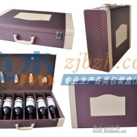 红酒礼盒、红酒包装盒、六支装红酒皮盒