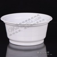 促销一次性M1100ml白色加厚防烫塑料密封圆碗 汤面粥外卖碗300只