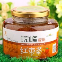 厂家直销天柱山特产皖峰牌天然蜂蜜蜜炼红枣茶1000g