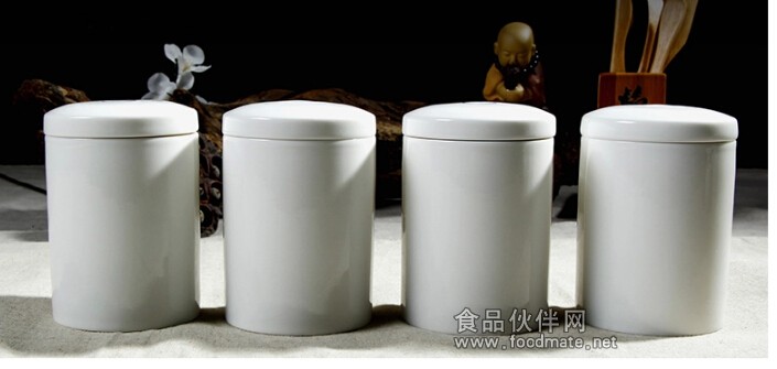 小号直筒陶瓷茶叶罐