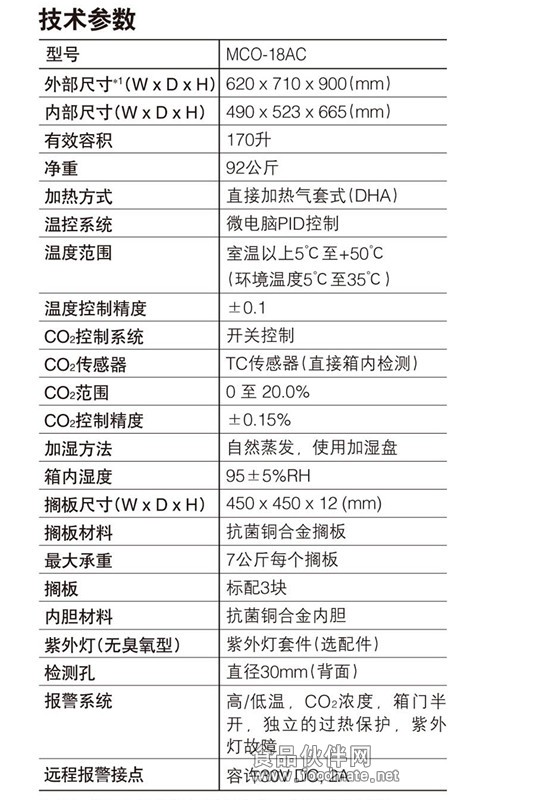 三洋培养箱MCO-18AC价格