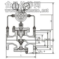 YK43X/F先导活塞式气体减压阀结构图
