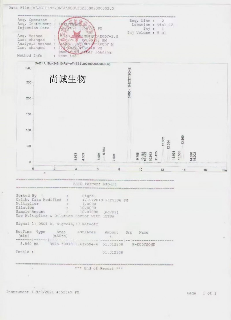 露水草提取物 蜕皮甾酮，露水草提取物蜕皮激素，西安尚诚生物科技有限公司 (3)